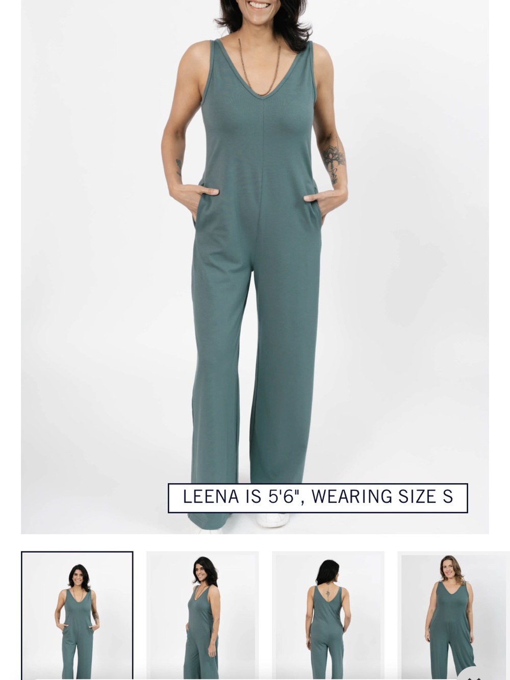 Smash + Tess Sleeveless V-Neck Wide-Leg Jumpsuit in white & grey stripes